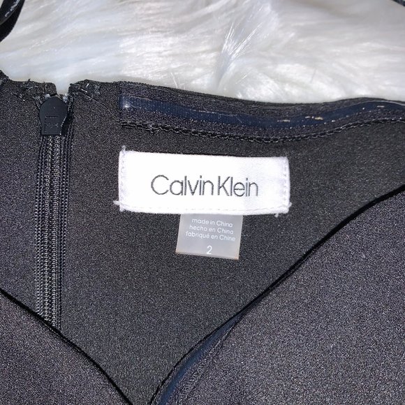 NWT BLACK CALVIN KLEIN OFF SHOULDER EVENING GOWN - Picture 6 of 7
